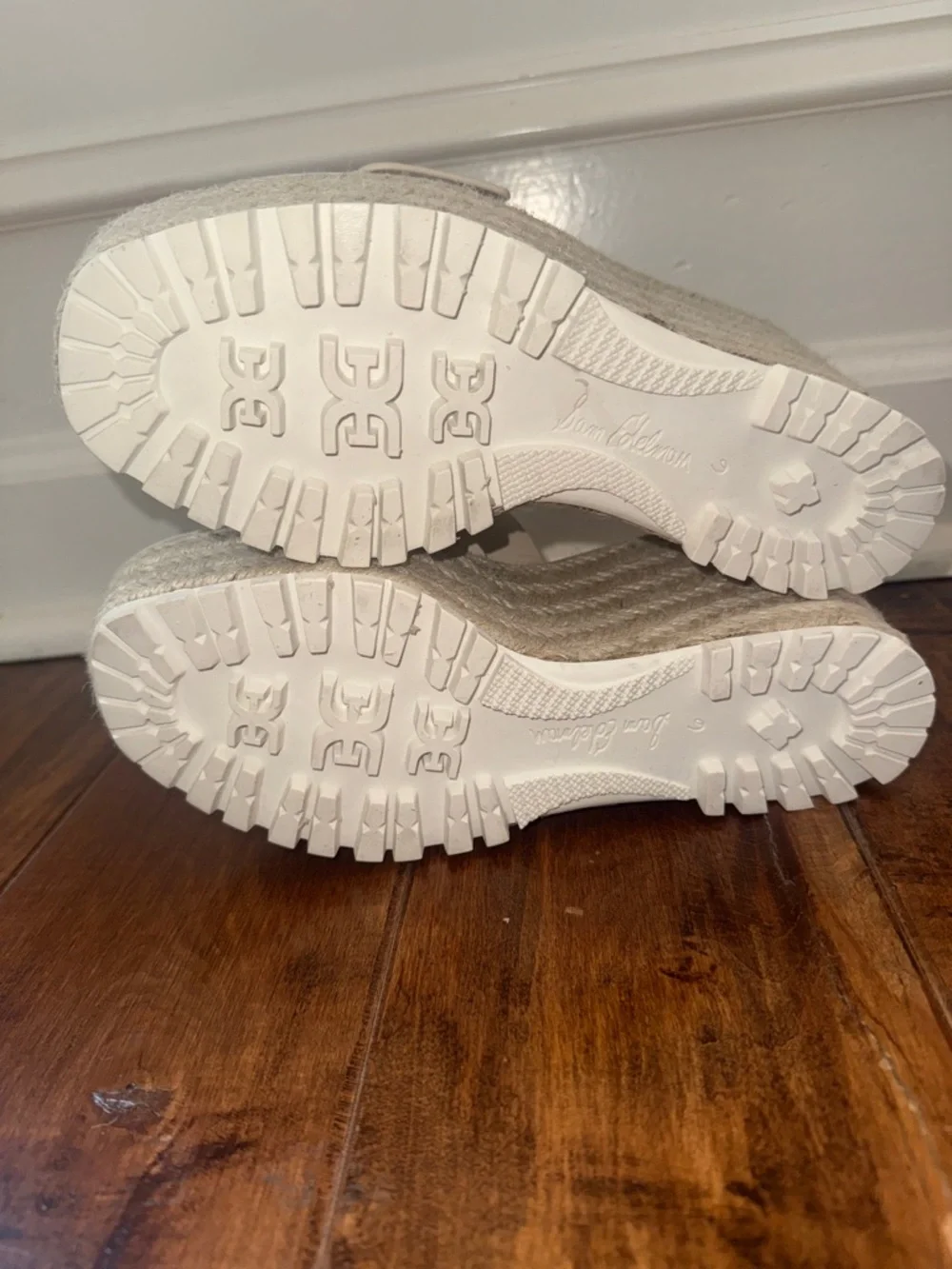 Sam Edelman LIVI wedge leather buckle sand flatform platforms sand ivory New 6